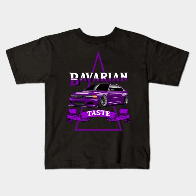 BMW E46 Purple Kids T-Shirt by aredie19